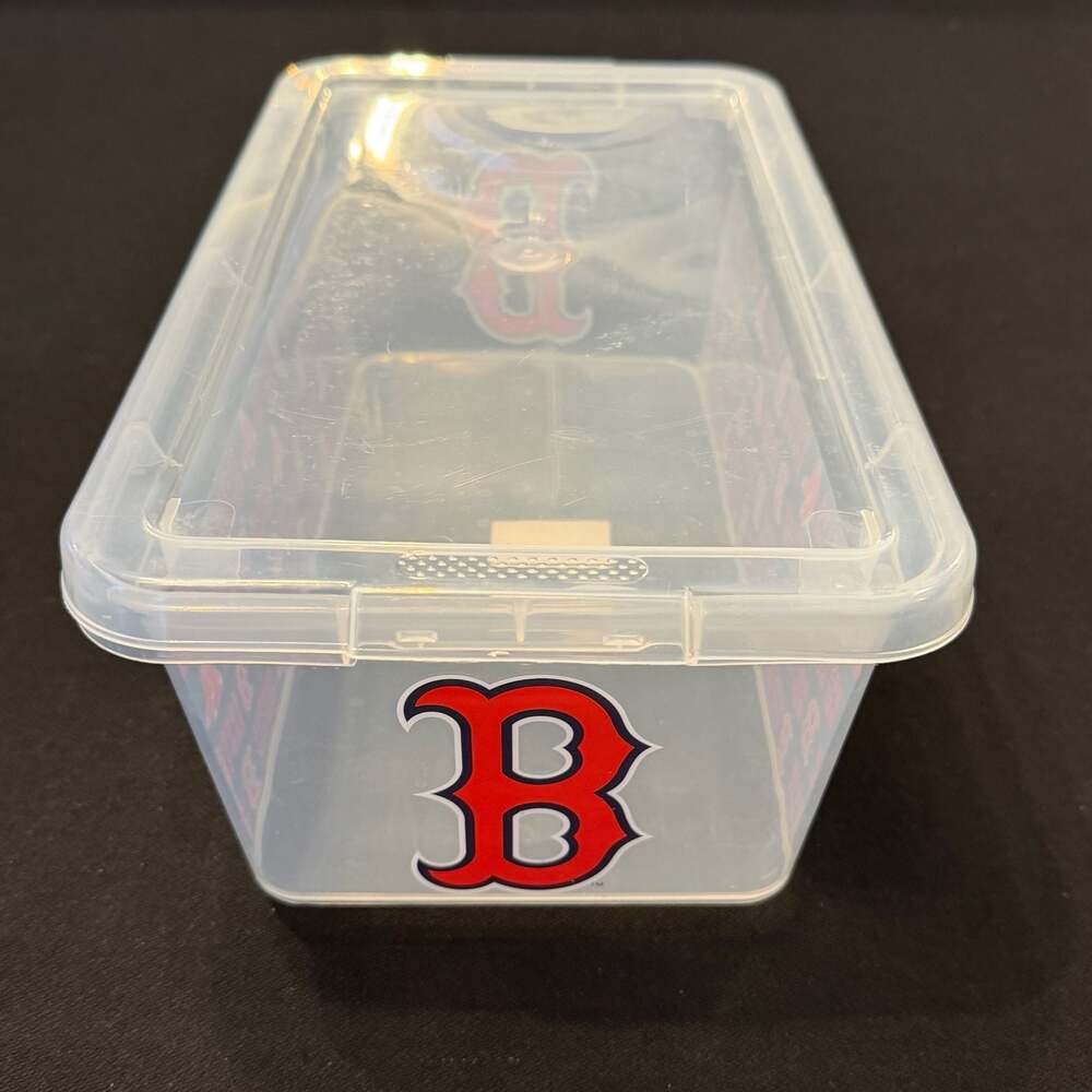 Boston Red Sox MLB Clear Plastic Storage Box with Lid